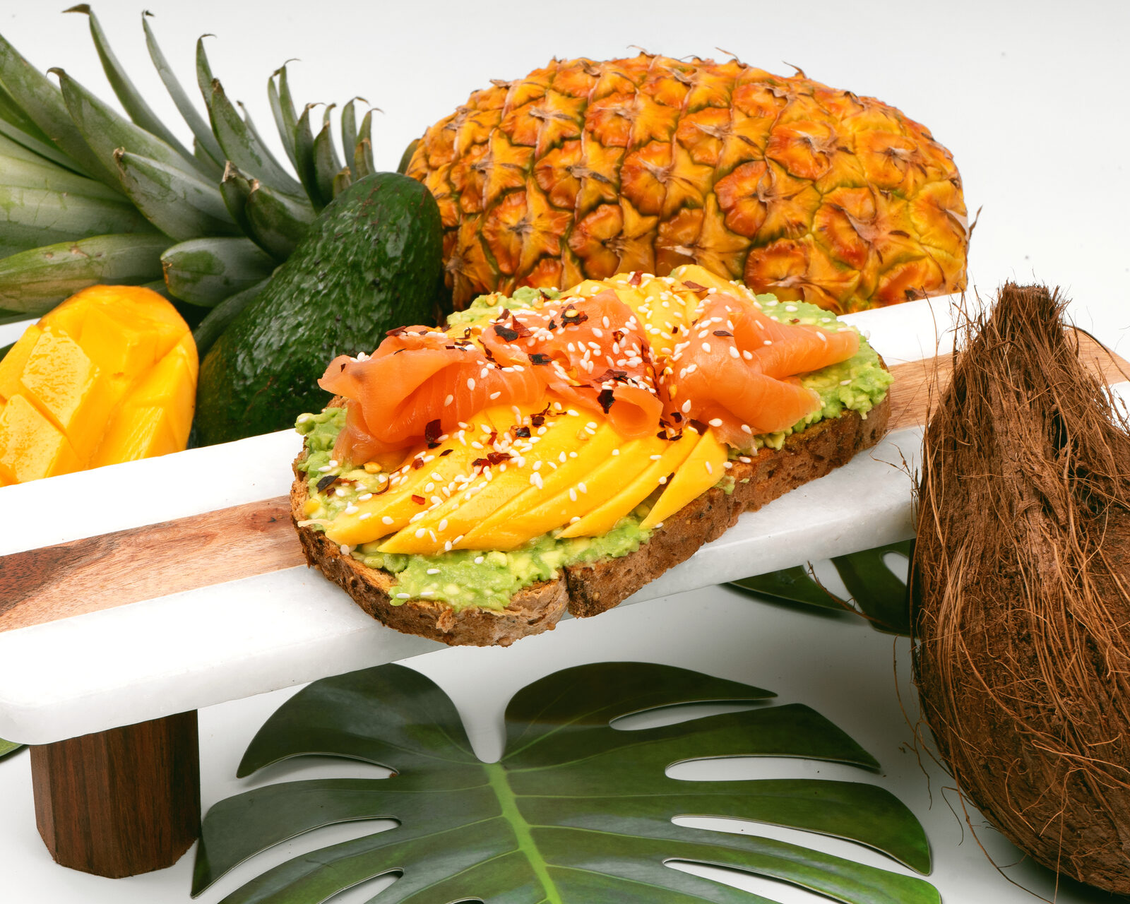 Mango salsa toast with avocado